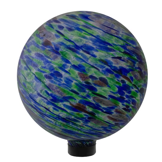 10" Green & Blue Swirl Designed Garden Gazing Ball